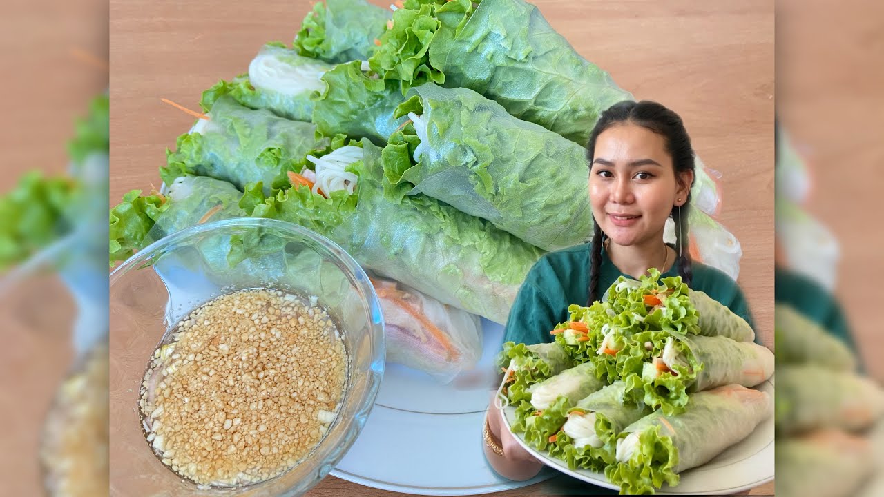 របៀបធ្វើគួងអោយឆ្ងាញ់បែបងាយៗ|| Rouleaux de printemps // Solita Moung //