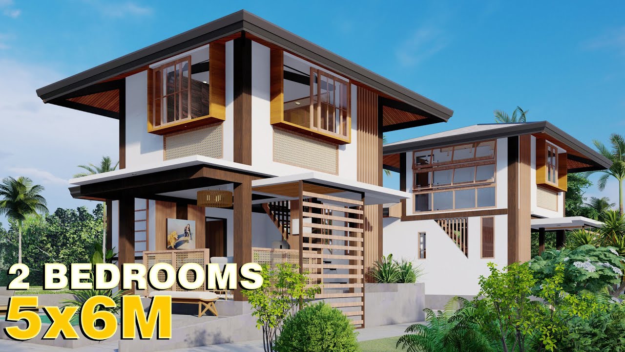 Elevated Small House Design 2 Bedroom (5x6m) 48 sqm.