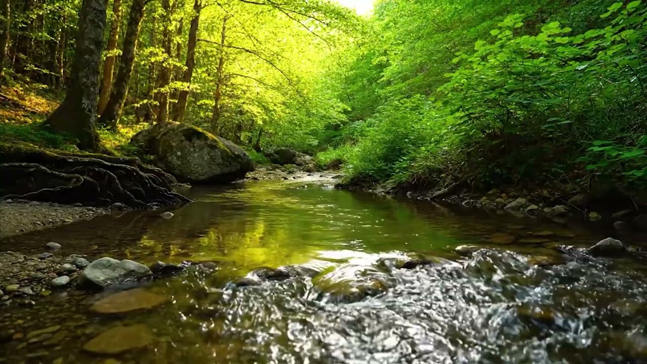 Relaxing River Sounds for Sleep 🌊 1 Hours Nature Sounds & Birds – Stress Relief, Meditation, Study