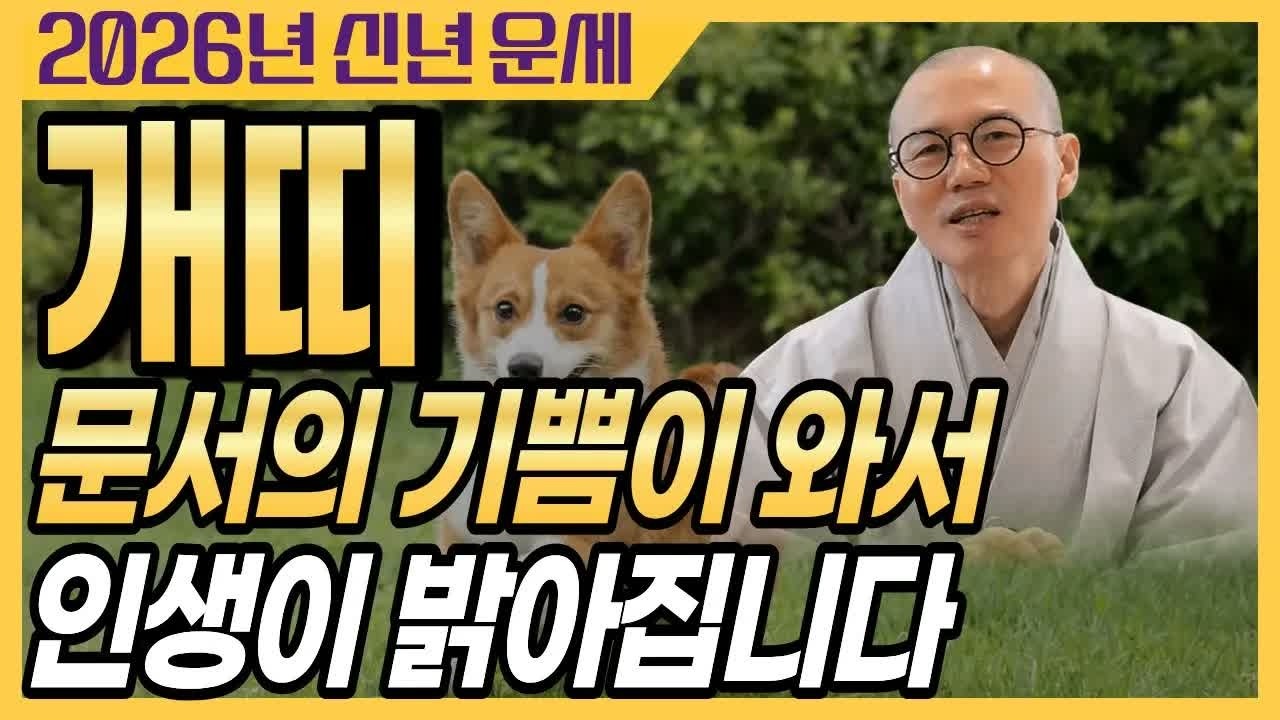 2026년 개띠 운세 ✨ 문서운이 열리는 해! 인생의 새로운 길이 환하게 펼쳐집니다 | 운곡스님의 점찰이야기