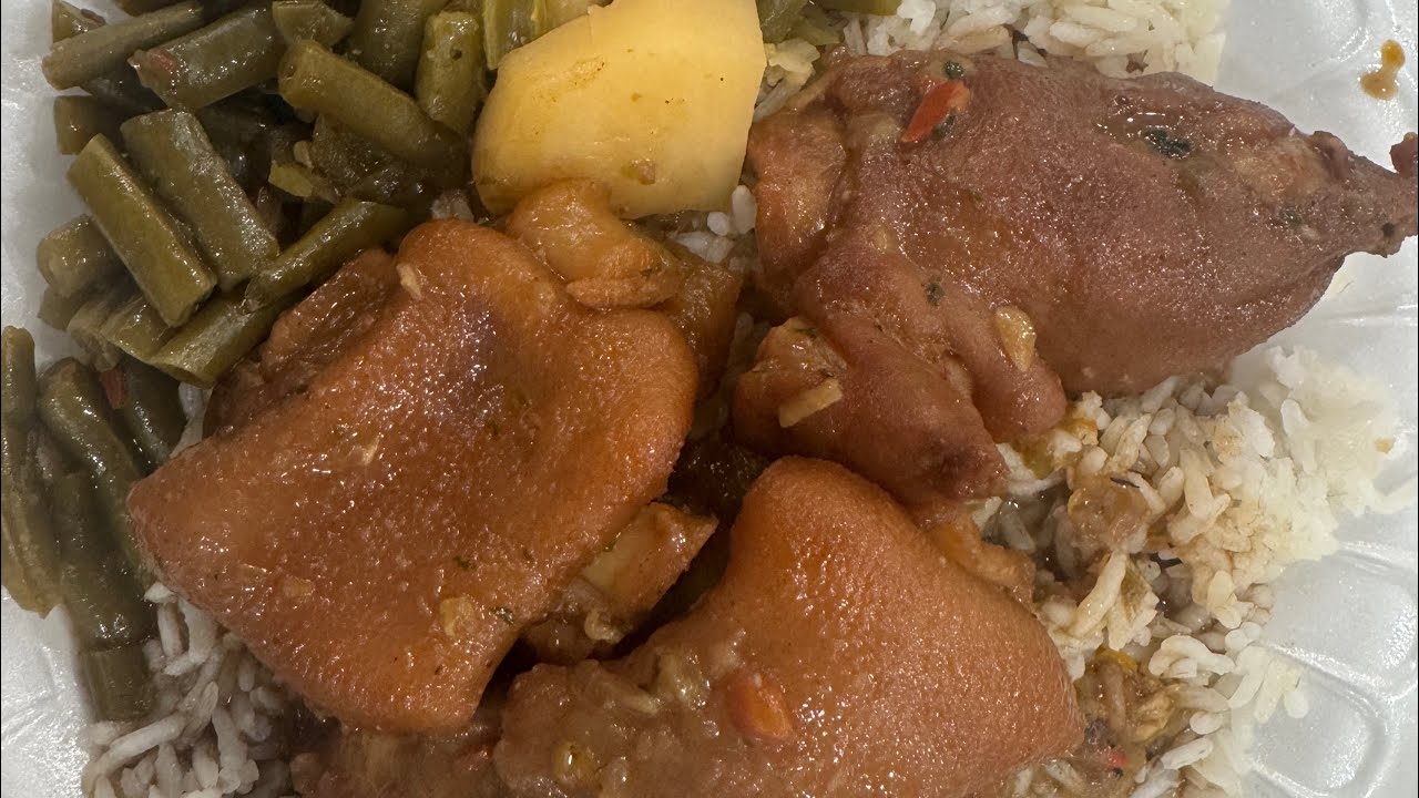 Smothered pig feet!! check out the skin it's not fatty