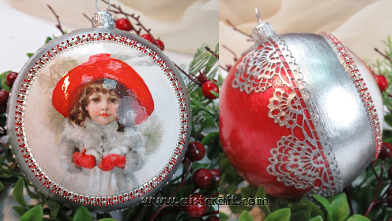 Decoupage Beaded Christmas Ornaments DIY 🎅🎁 Holiday Crafts Ideas