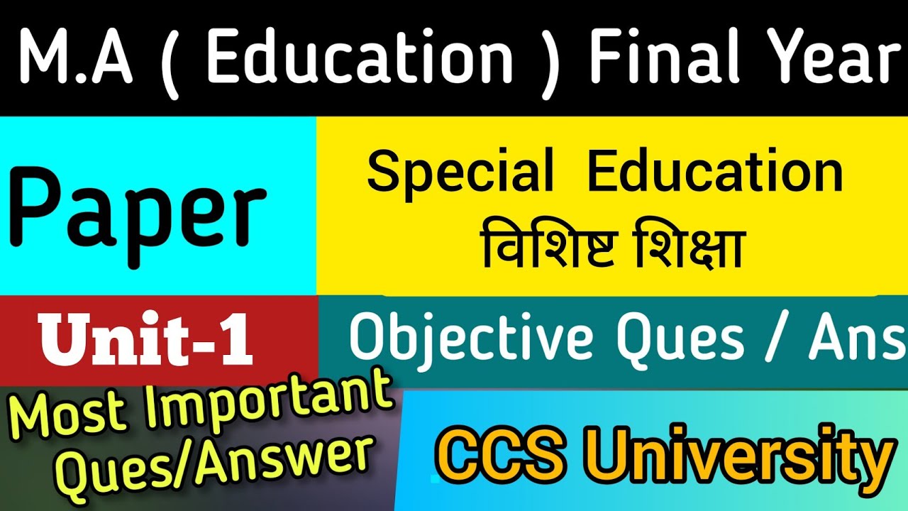M.A Education Final Year | Paper- Special Education | विशिष्ट शिक्षा | Unit-1 | Imp Q/Ans | Raza Sir
