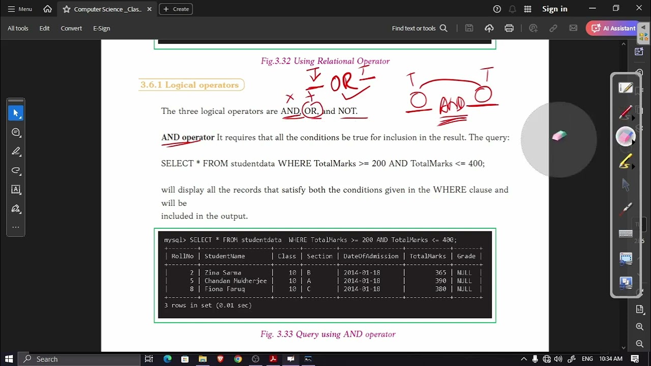 Database Part-II MySQL|| Chapter-3( SEBA-Class-X)|| Working with Operators & Aggregate Fun ||#part4