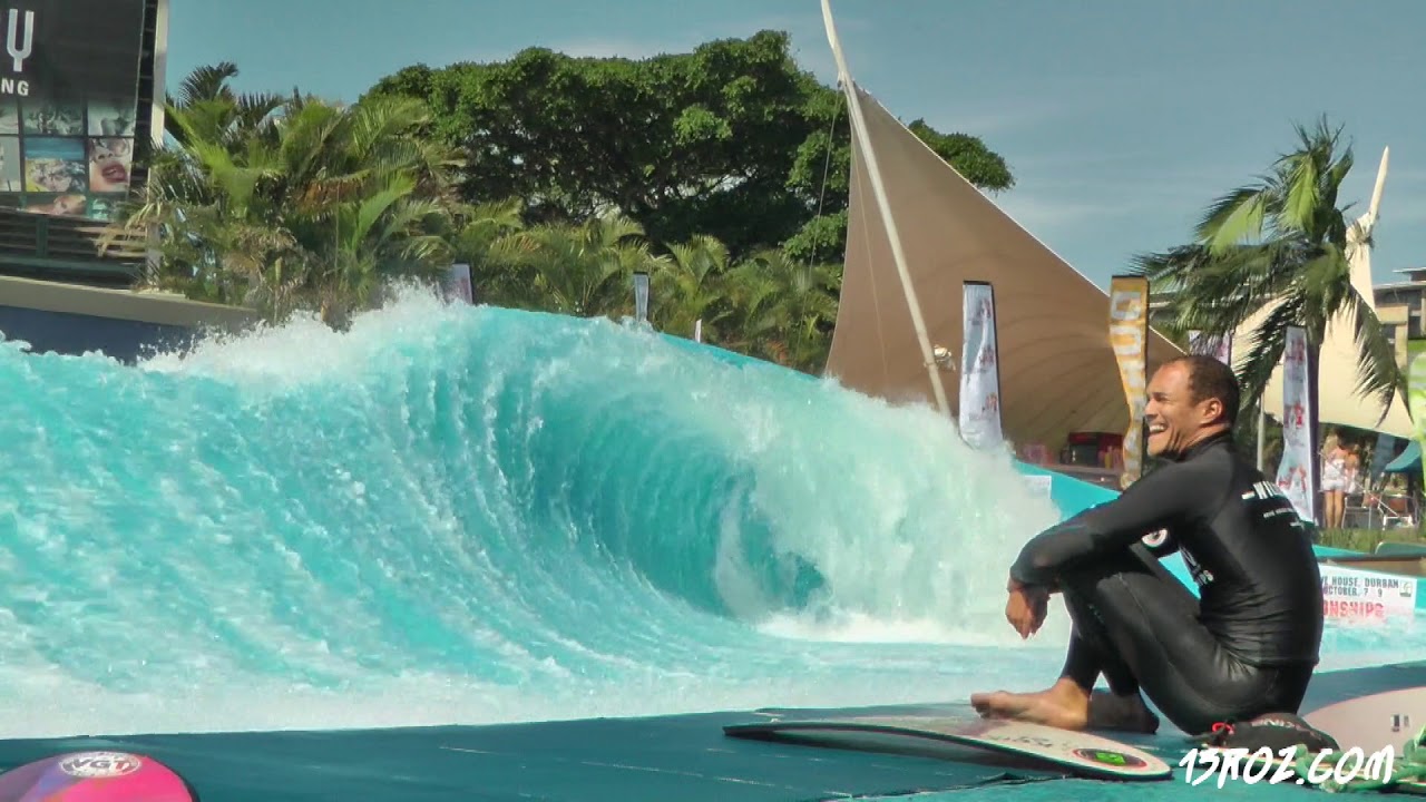 Pro Standup on the Double FlowRider Barrel at WaveHouse Durban Championships