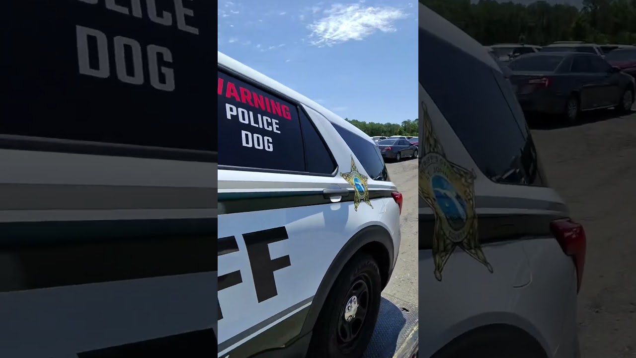 Dropping k9  car of at the sheriff office