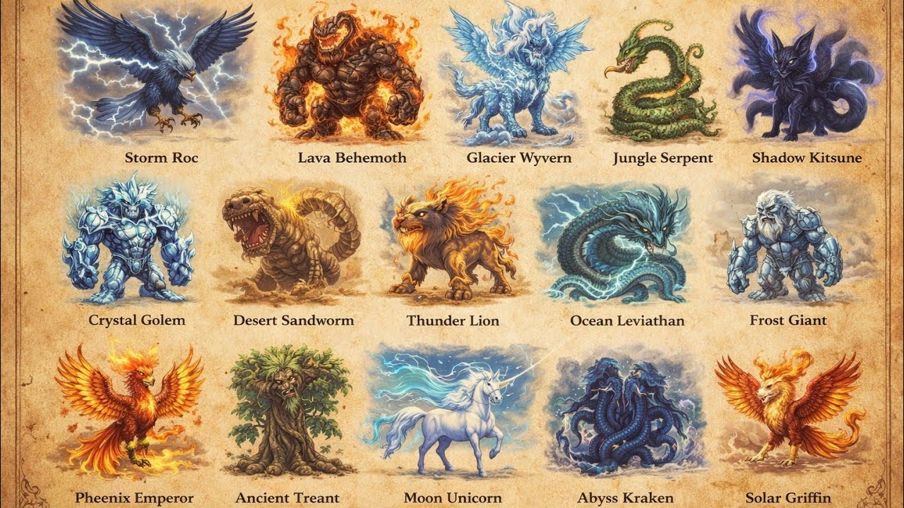 15 Legendary Elemental Beasts 🌋❄️ Most Powerful Mythical Creatures Ever