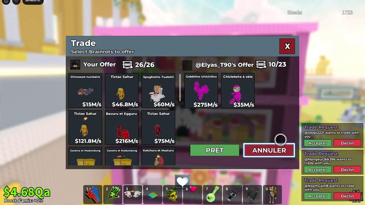 LIVE STEAL A BRAINROT ONLY TRADE MACHINE JE TRADE DRAGON JE CHERCHE HYDRA, DRAGON  FR