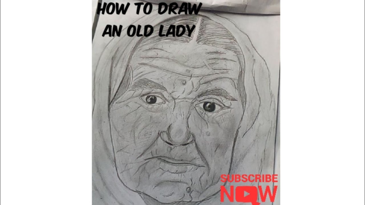 How to Draw an Old Lady || Face Drawing