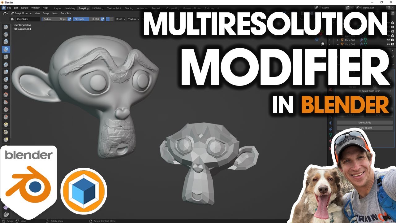Как использовать модификатор MULTIRESOLUTION в Blender