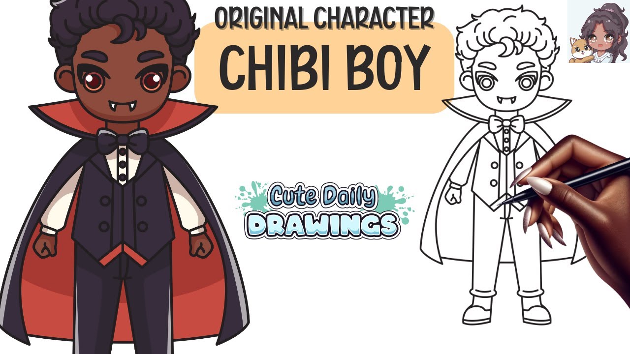 How to Draw a Chibi Vampire Boy ⏐ Cute Easy Anime Halloween Drawing Tutorial ⏐ Drawing Lofi Music