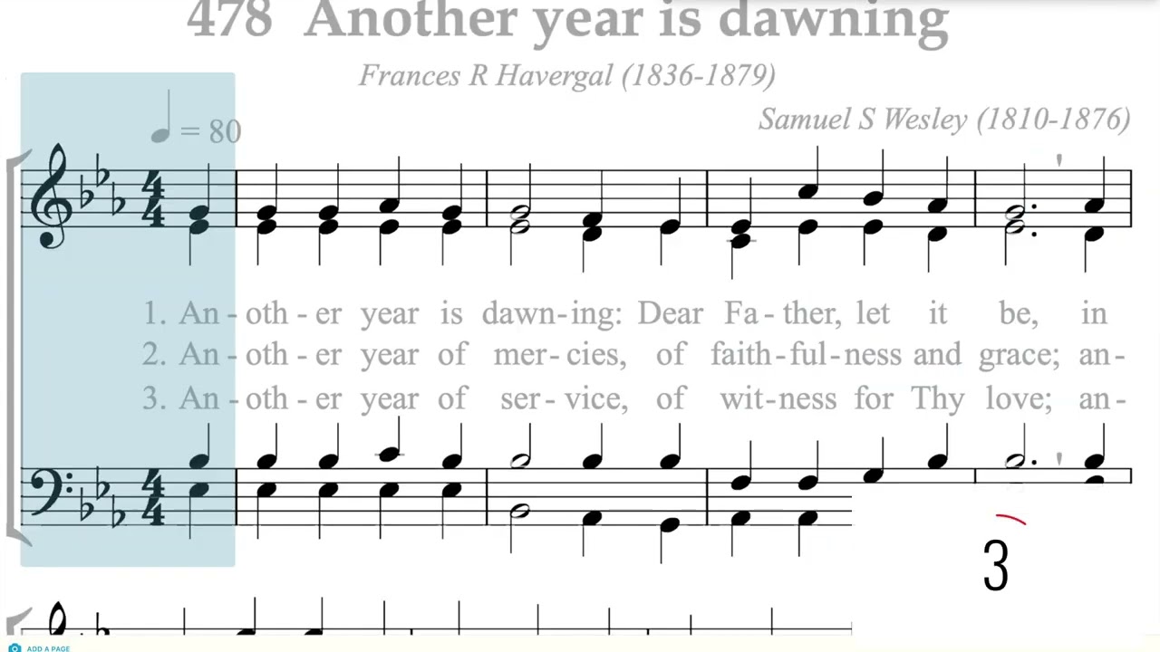 Hymnal 478 Another year is dawning