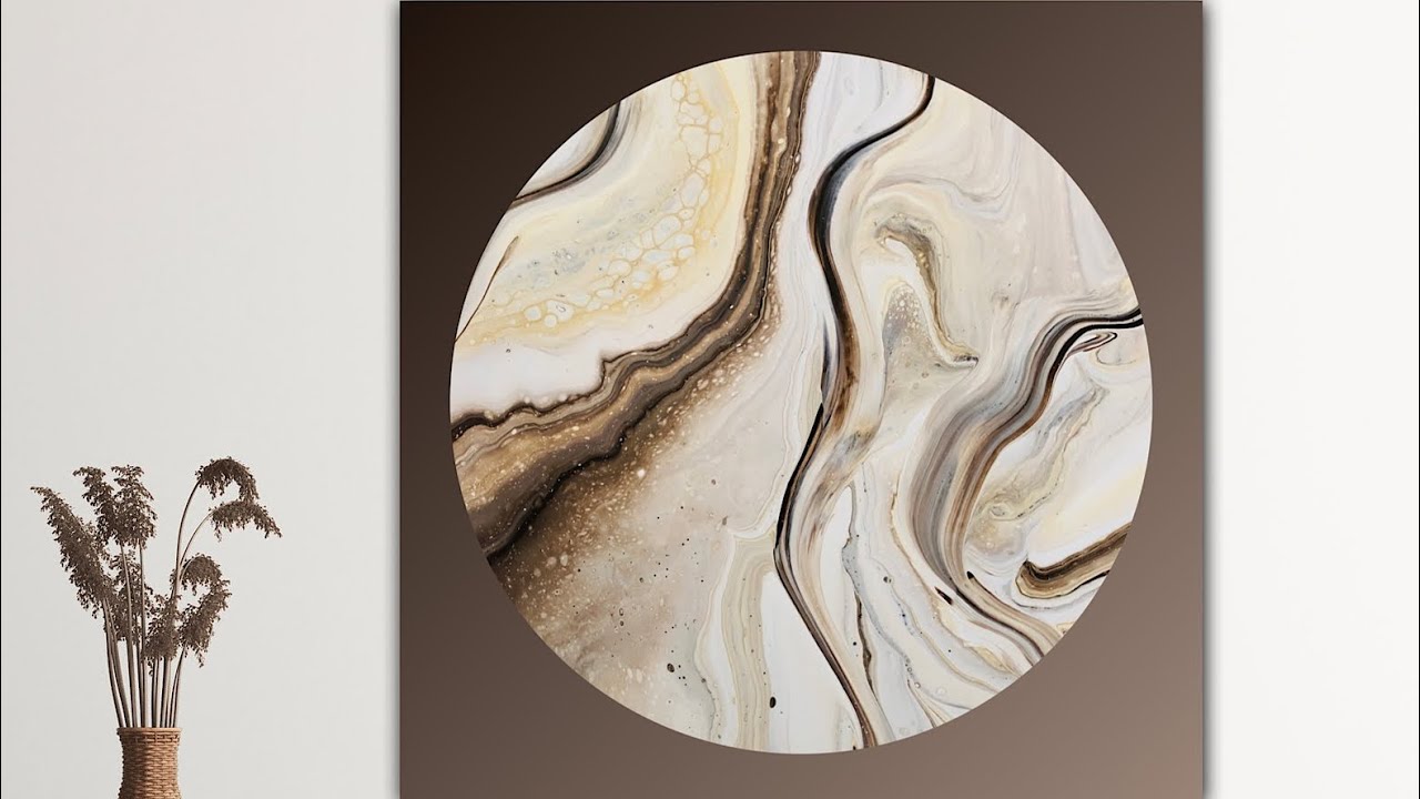 EARTHY METALLICS~ stunningly gorgeous ~Easy Acrylic pouring on pine table top looks like Granite