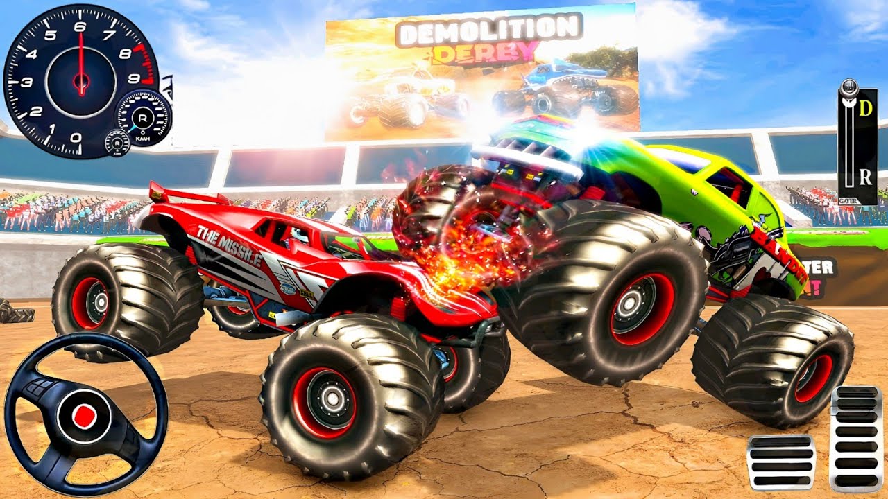 Monster Truck Demolition Derby 3D - Extreme Car Crash Arena  Racing : Android Gameplay 