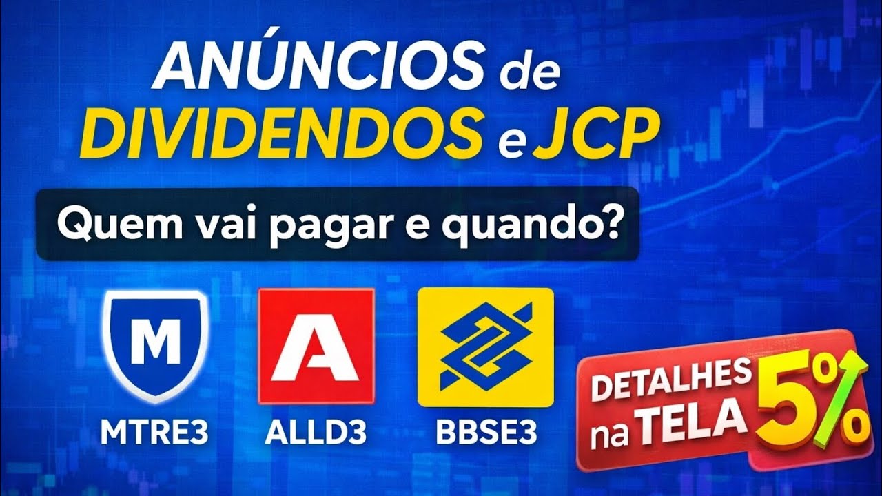 Ações anunciaram dividendos e JCP agora | Quem vai pagar e quando?