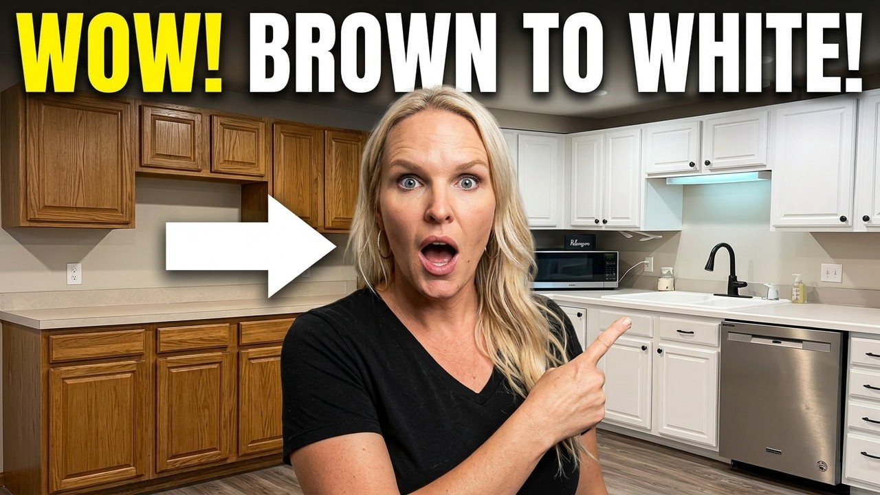 I surprised my pregnant daughter-in-law by painting her brown cabinets while she was away on a trip