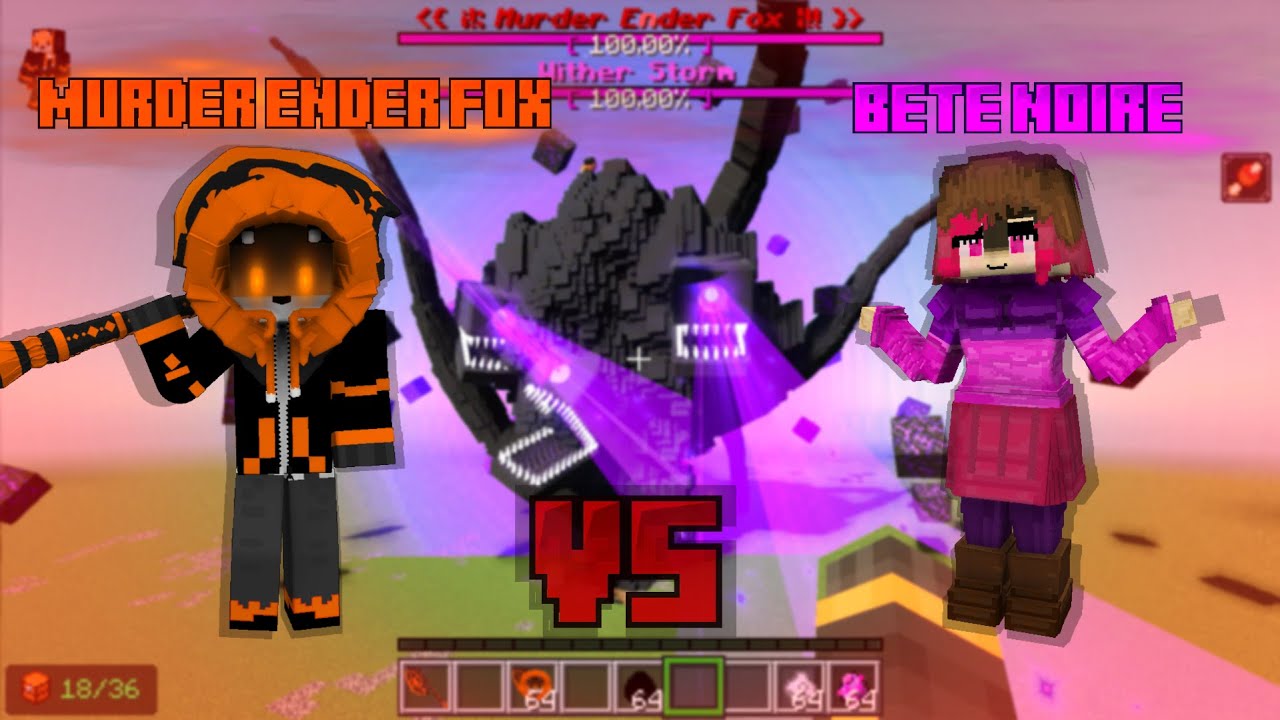 Murder Ender Fox VS Bete Noire [MCPE-MCBE] Betty Noire vs Murder Ender Fox in Minecraft ,EFMC🦊!!!