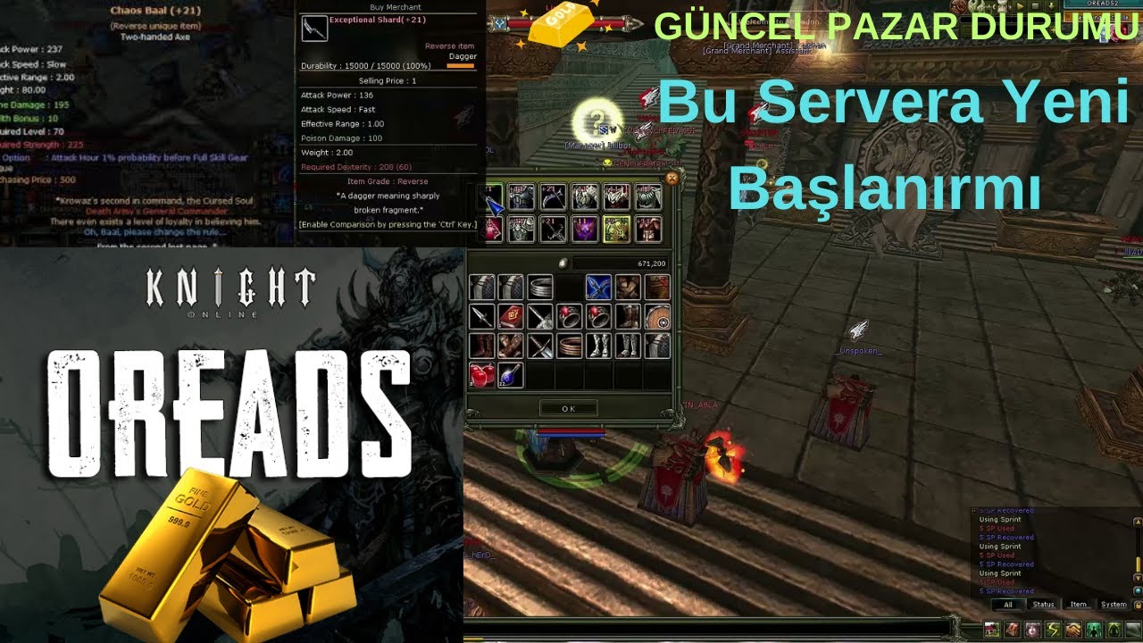 OREADS  güncel pazar durumu - 2025 te hala eski server,larda oynanırmı #knightonline #gaming #oyun