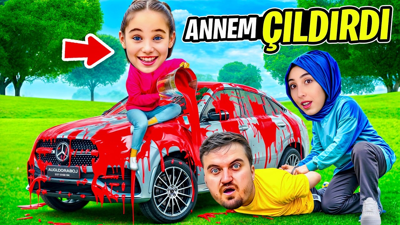 ELİF SİNEM !! ANNEMİN ARABASINI GERÇEK BOYA İLE BOYADI !! 