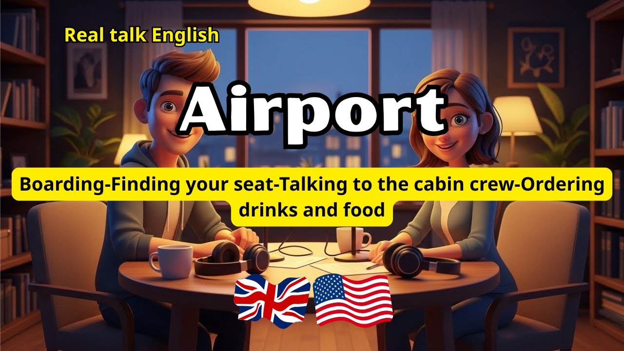Real-Life English on the Plane ✈ Talk to Flight Attendants (English for Travel)