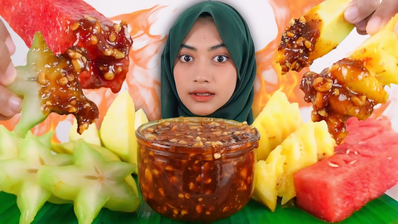 NGERUJAK LAGI! MANGGA BELIMBING NANAS SEMANGKA | RUJAK BUMBU KACANG + KECOMBRANG
