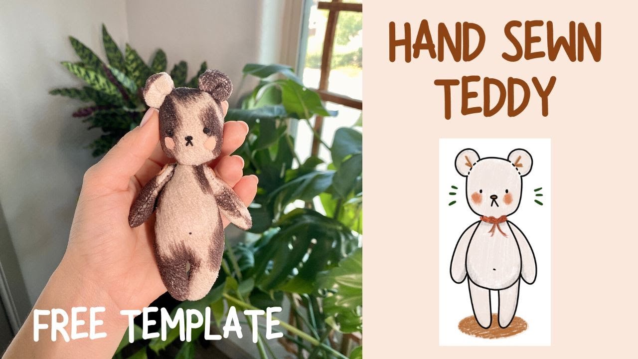 Sewing a teddy bear by hand