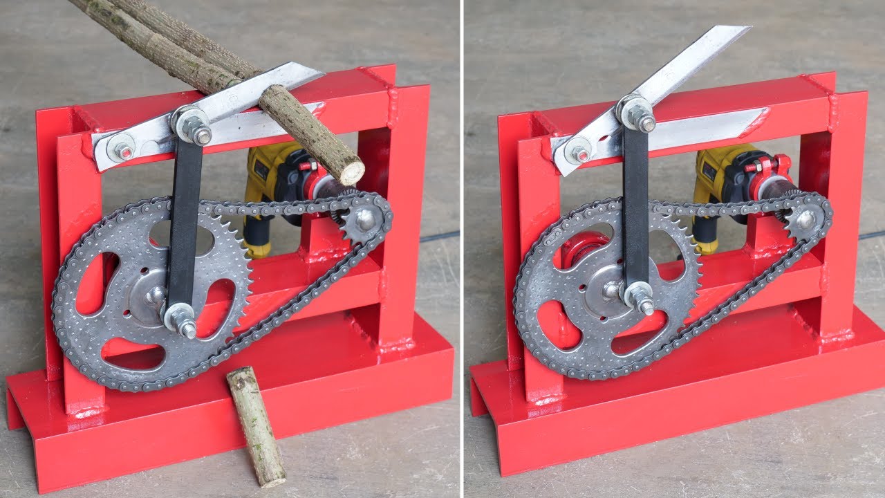 How To Make A Simple Wood Chipper Using Drill Machine | DIY
