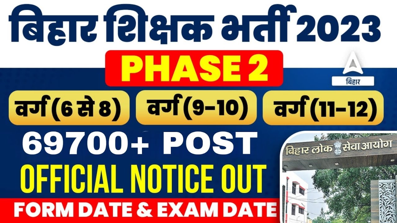 Bihar Teacher Vacancy 2023 | BPSC TRE 2.0 Latest News