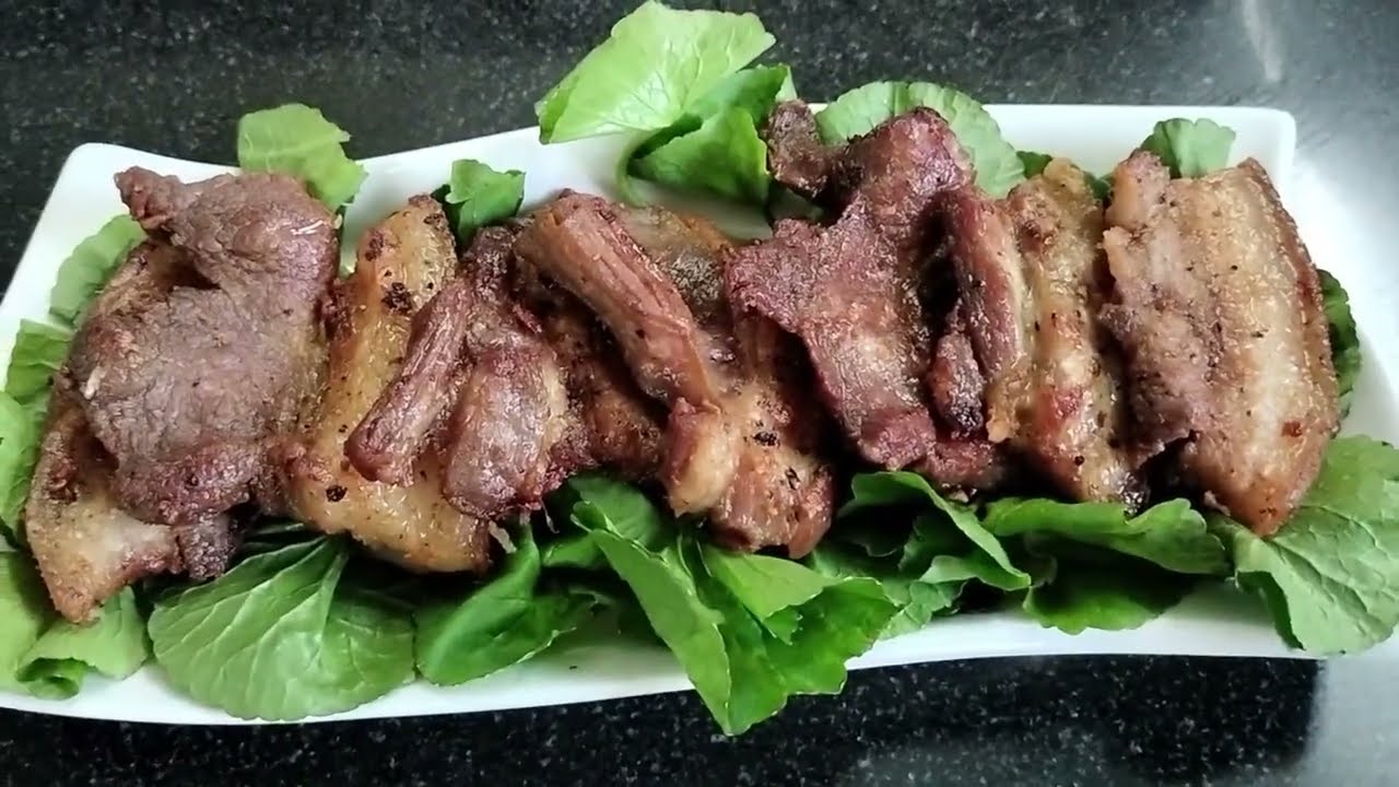 Thịt ba chỉ muối tiêu chiên cực ngon - Vĩ Vlog 1988