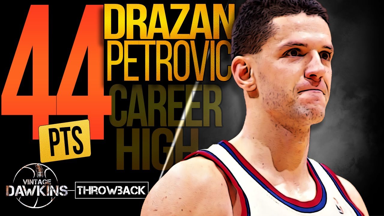 Drazen Petrovic Career-HiGH 44 Pts On 17/23 FGM vs Rockets | Jan 24, 1993 | VintageDawkins