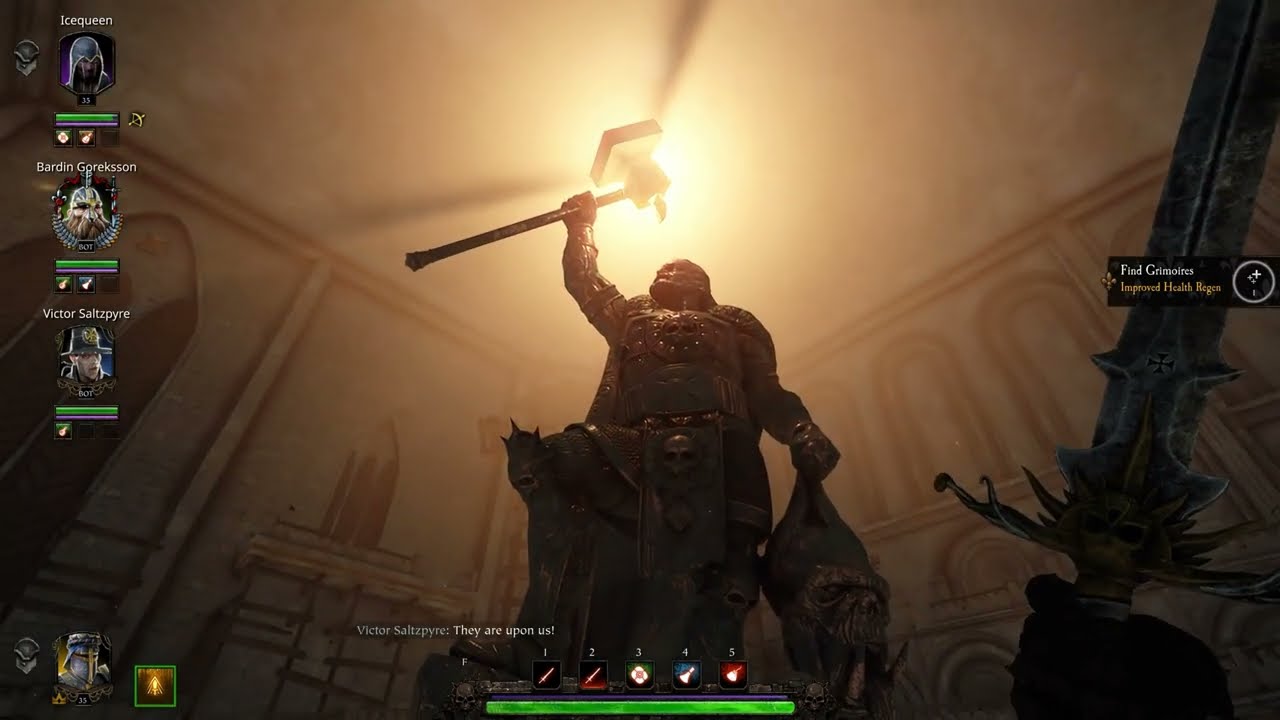 Warhammer Vermintide Act 1 -  Gameplay No Commentary Medieval Warrior sword fights.