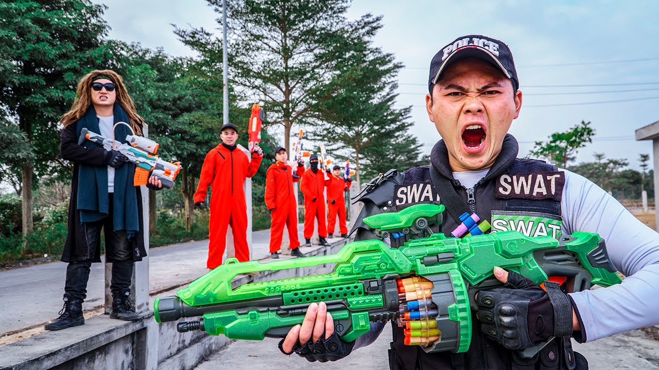 Игра LTT ​​Nerf War: Пара воинов SEAL X Nerf Guns Fight Rocket Crazy Evil Villain Revenge