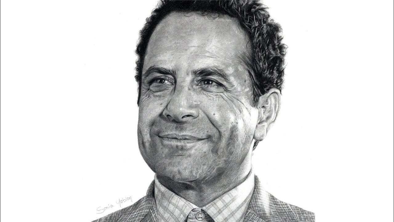 ADRIAN MONK (Tony Shalhoub) | Time lapse photorealistic graphite portrait drawing