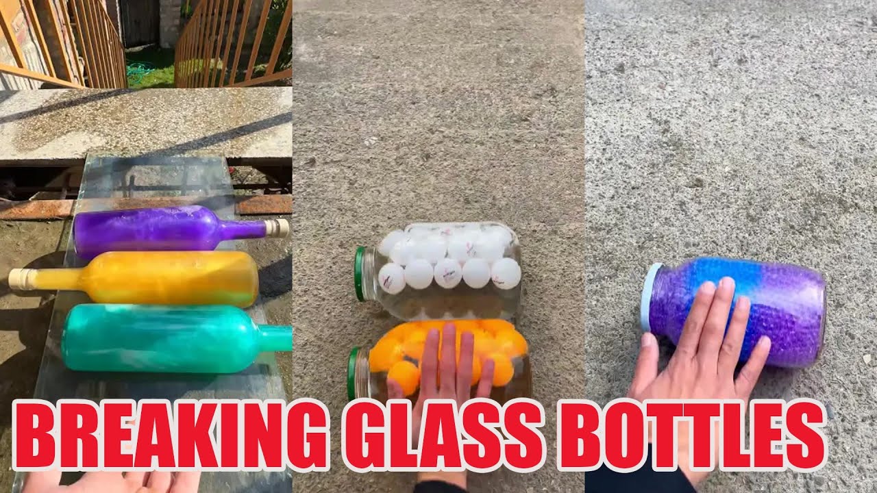 Breaking Glass Bottles & Balloon Drops 😱🔥 Crushing Crunchy & Soft Things! #asmr #satisfying