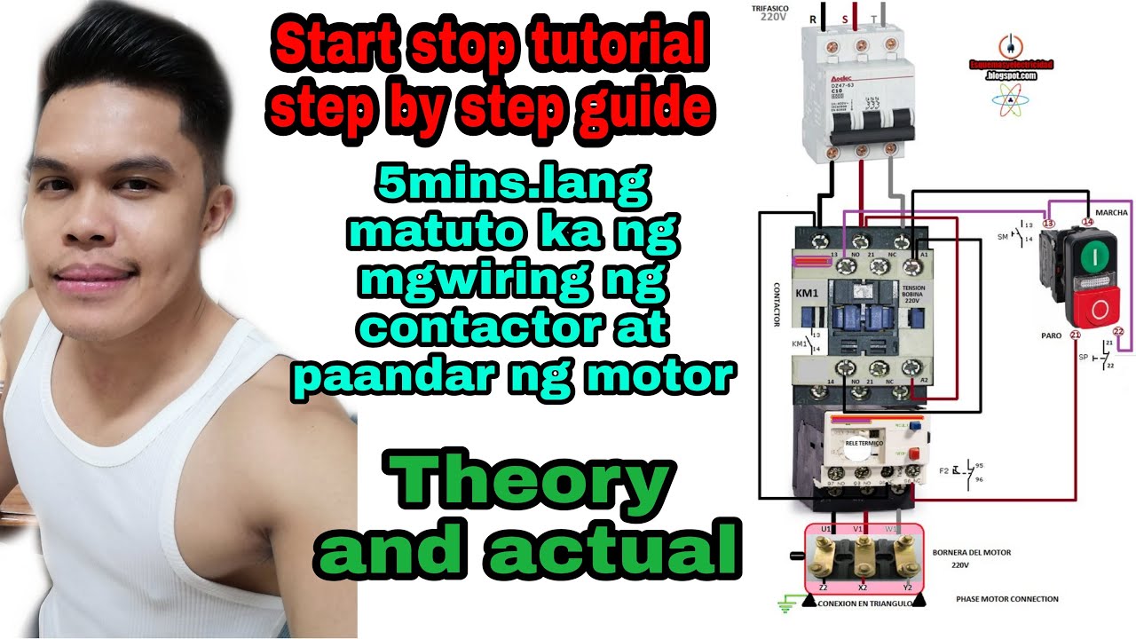 Start/Stop wiring connection magnetic contactor with motor. Paano mgwiring ang magnetic contactor
