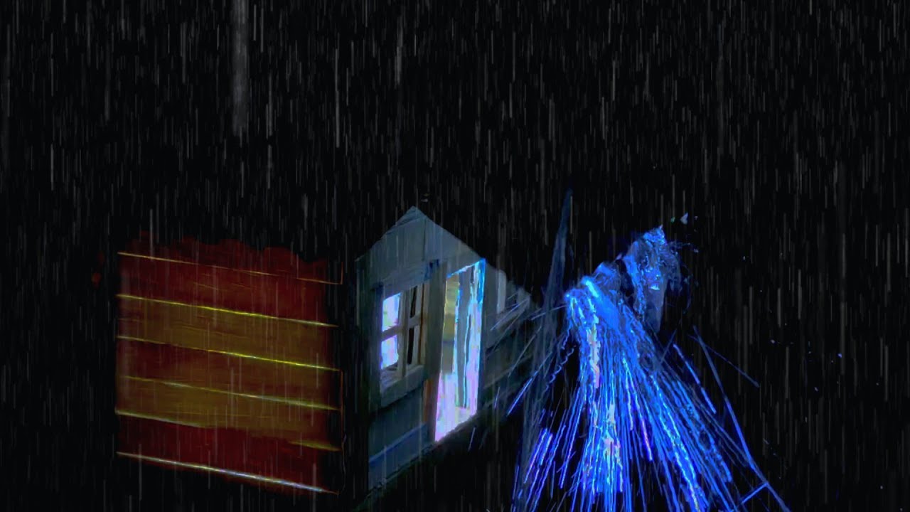 heavy rain makes the atmosphere cool and calm - rain sounds for sleeping Relaxation Cozy Cabin