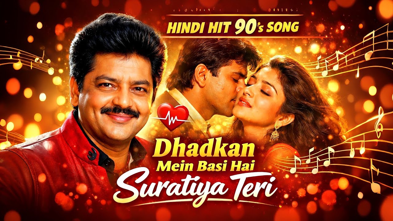 Dhadkan Mein Basi Hai Suratiya Teri (Official Song) | Udit Narayan | 90’s Hindi Romantic Song ❤️
