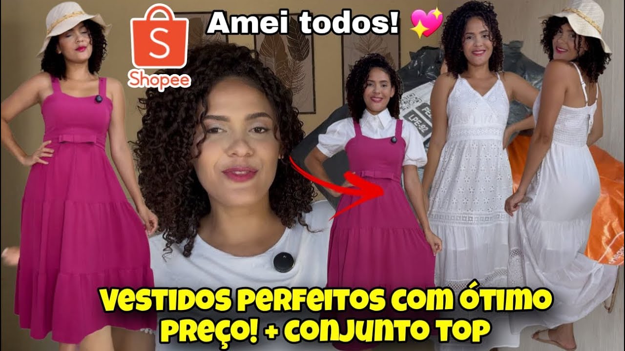 Vestidos MARAVILHOS E ELEGANTES da shoppe!  Comprinhas elegante! Conjunto perfeito ❤️✨🍃