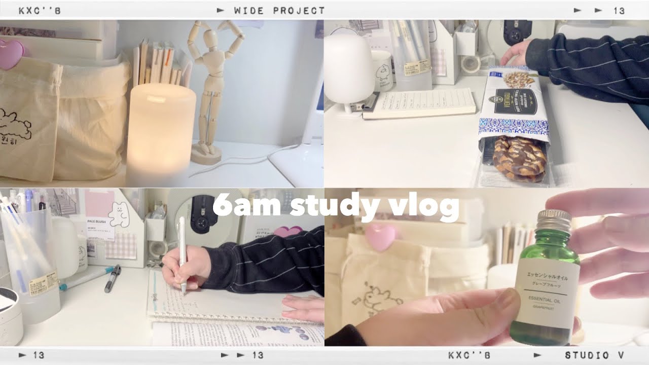 an early morning study vlog ☁️