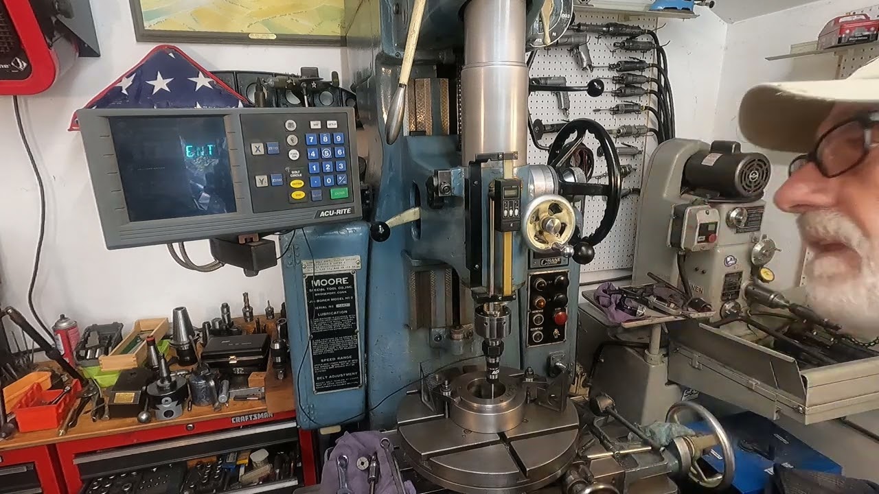Moore Jig Borer using the touch probe