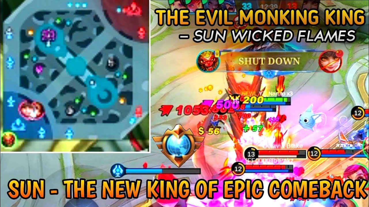SUN - THE NEW KING OF EPIC COMEBACK!!!🔥IN MOBILE LEGENDS | SUN TOP GLOBAL BY NARUTO PLAYS | MLBB