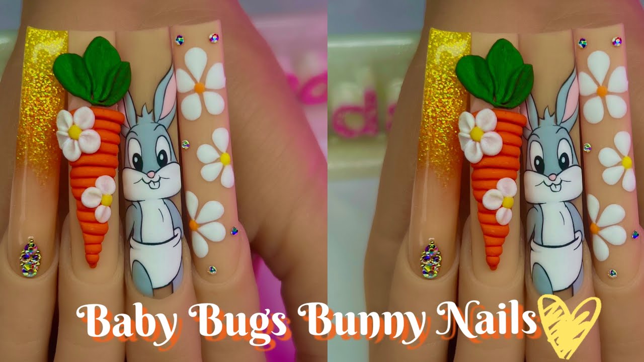 Easter Nails | 3D Nail Art | Bugs Bunny Nails | Spring Nails | Nail Tutorial