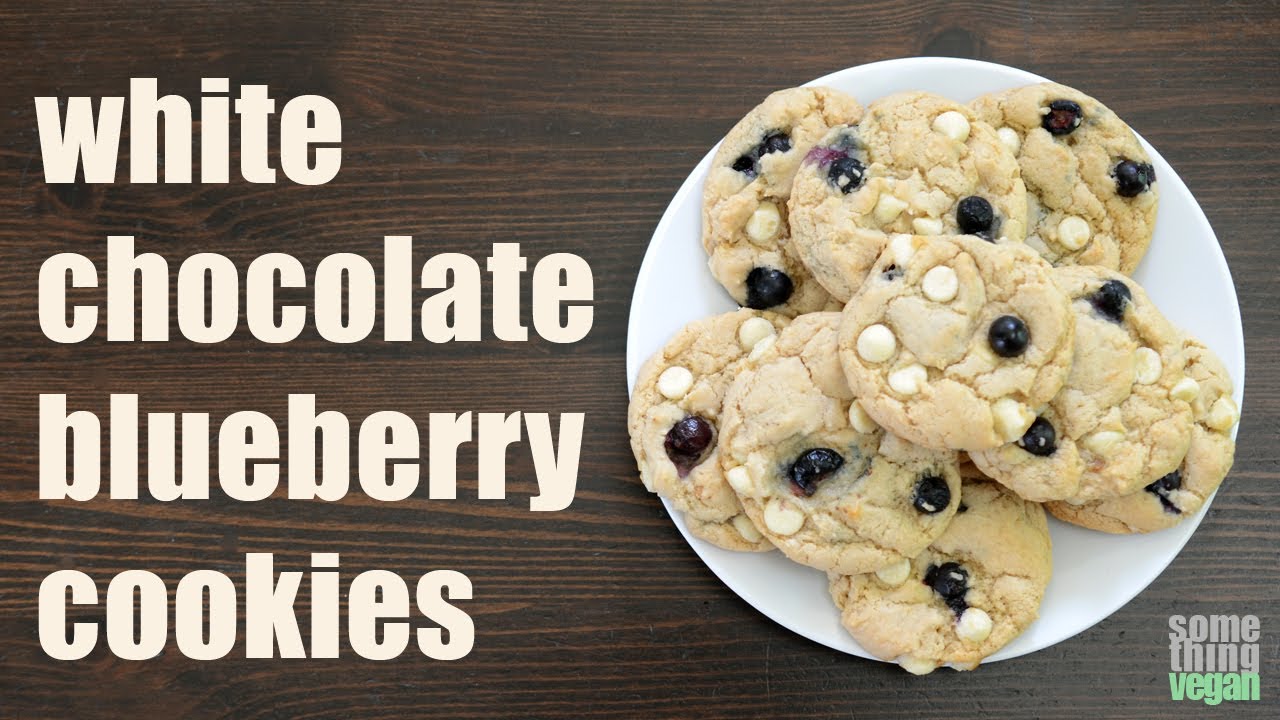 white chocolate blueberry cookies Something Vegan