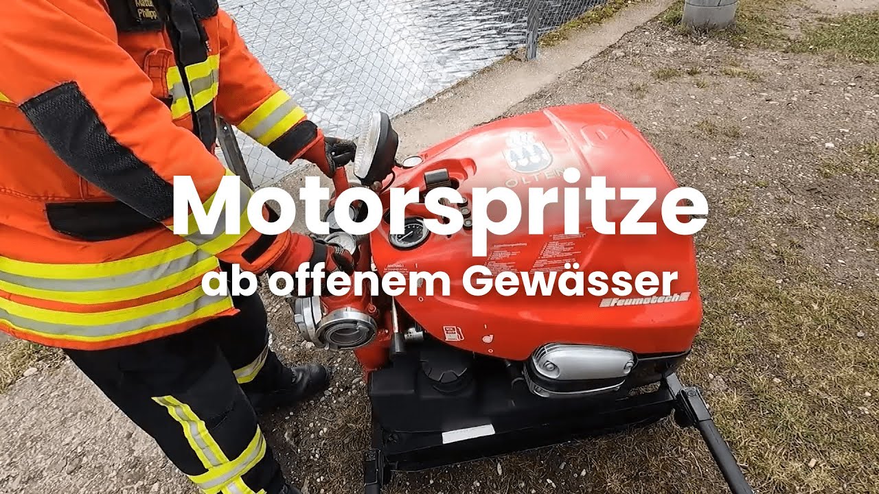 Motorspritze ab offenem Gewässer - Feuerwehr