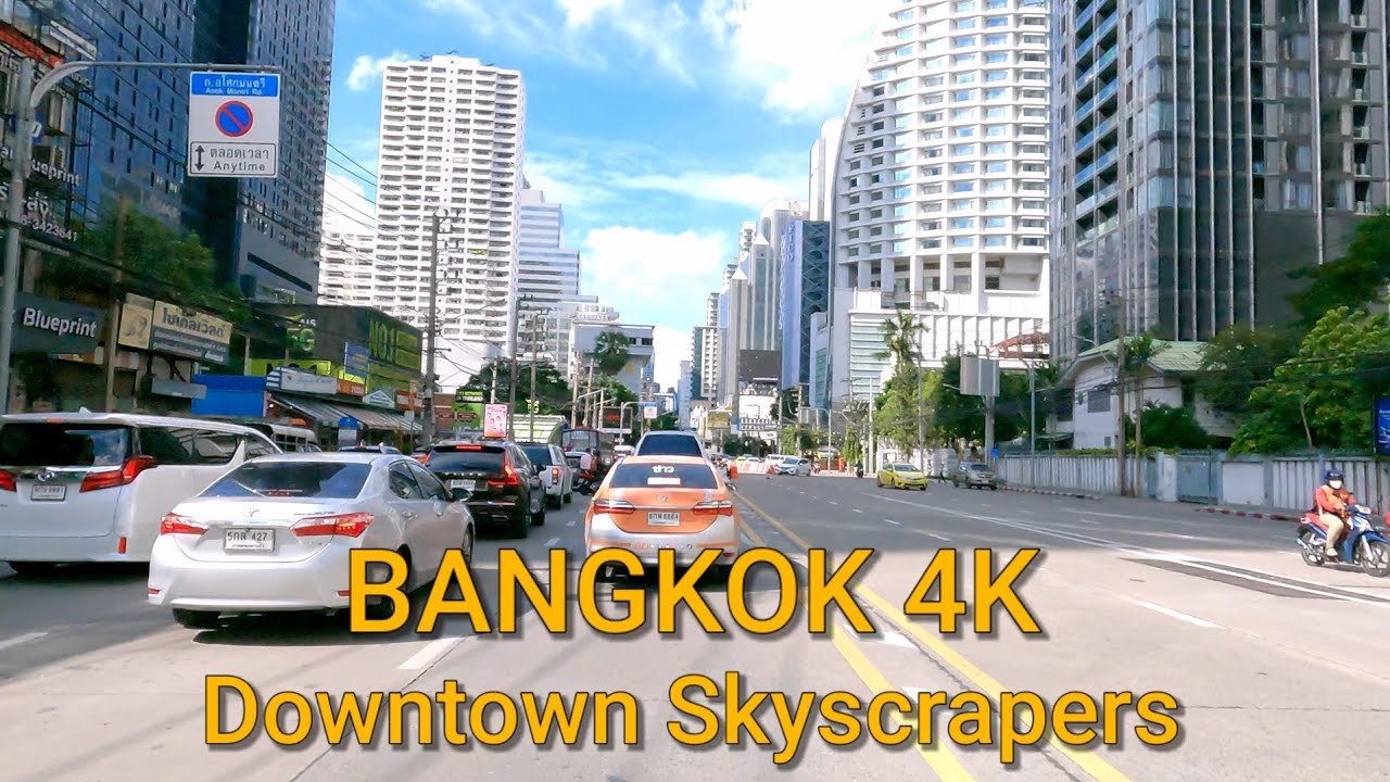 [4K] Skyscraper City of Bangkok - Relaxing Drive in Downtown (Asoke Area) - Thailand Day181