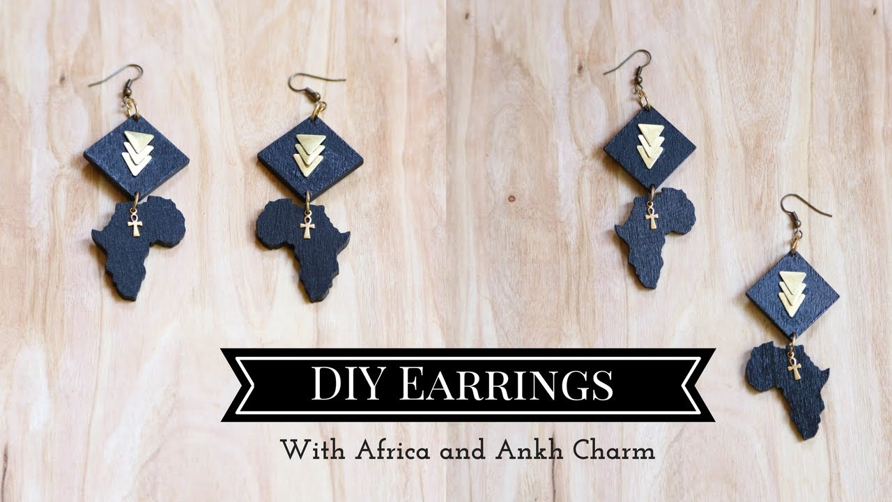 DIY Earrings with Africa and Ankh Charms