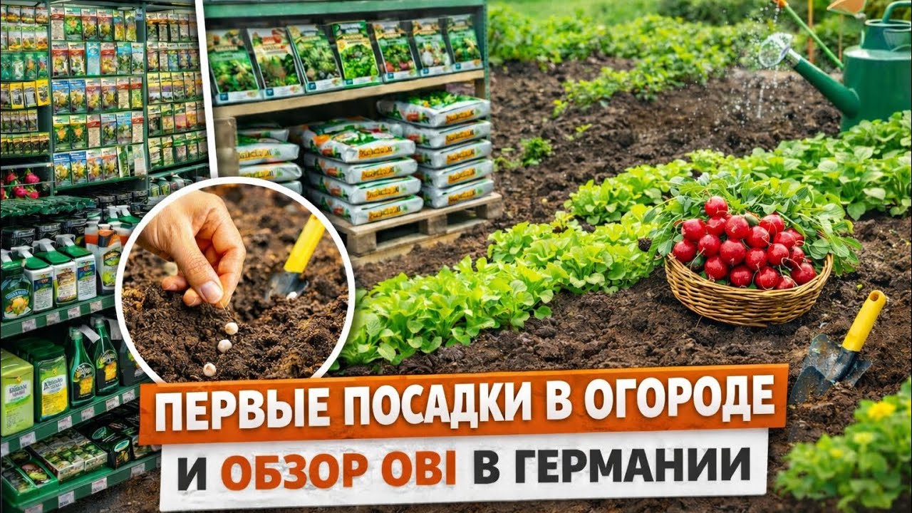 СЕЗОН НАЧАЛСЯ 👩‍🌾 ЧТО ПОСЕЯЛА И ПОСАДИЛА В ТЕПЛИЧКЕ😉👩‍🌾 ОБЗОР ОБИ В ГЕРМАНИИ 👩‍🌾