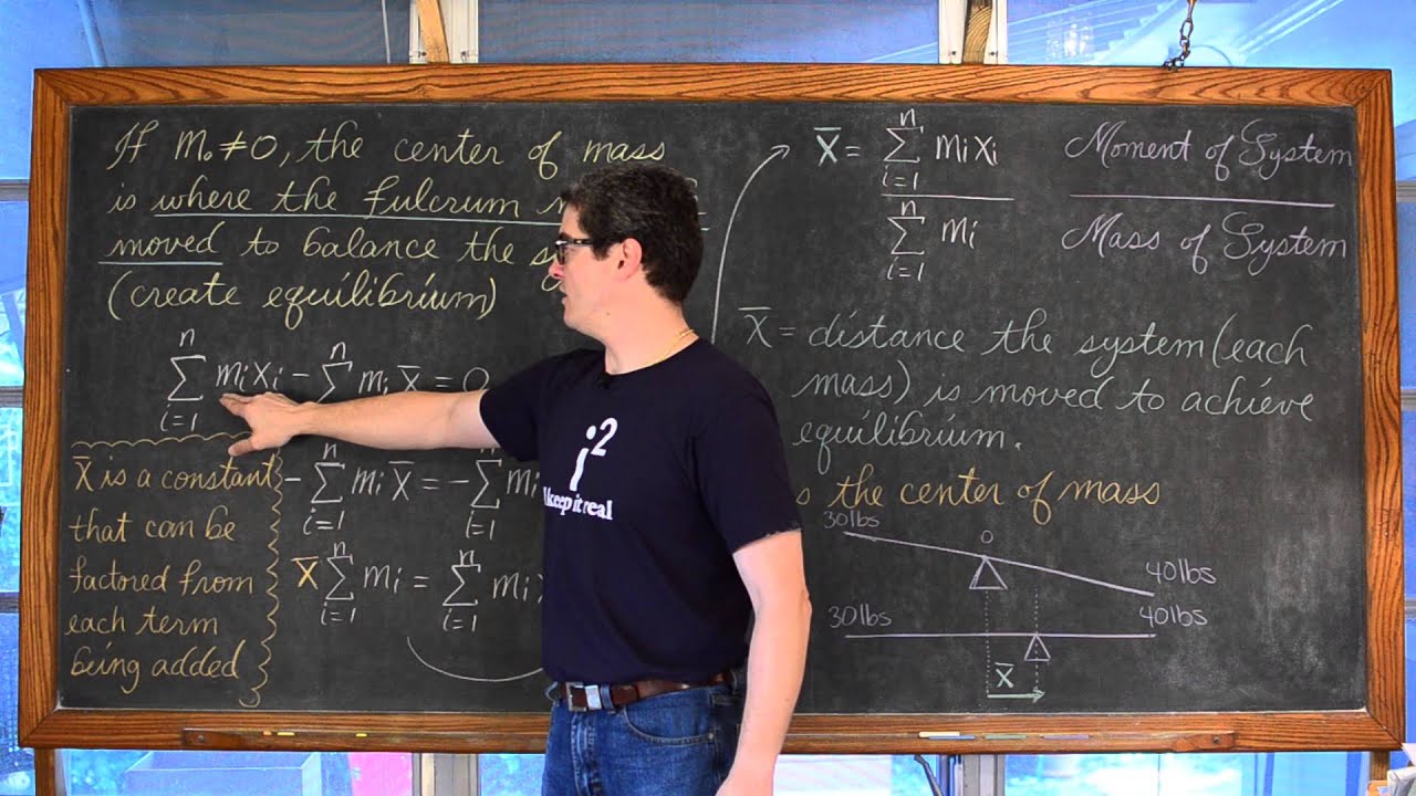 Center of Mass in a 1 and 2 Dimensional System