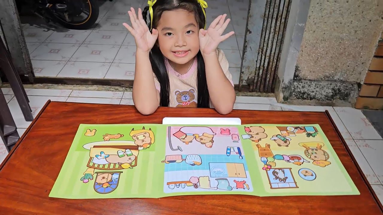 🐭🐁🌊 Muội dán tranh sticker Capybara, chuột lang nước 💦💧❤️ Xí Muội Family Tập 372