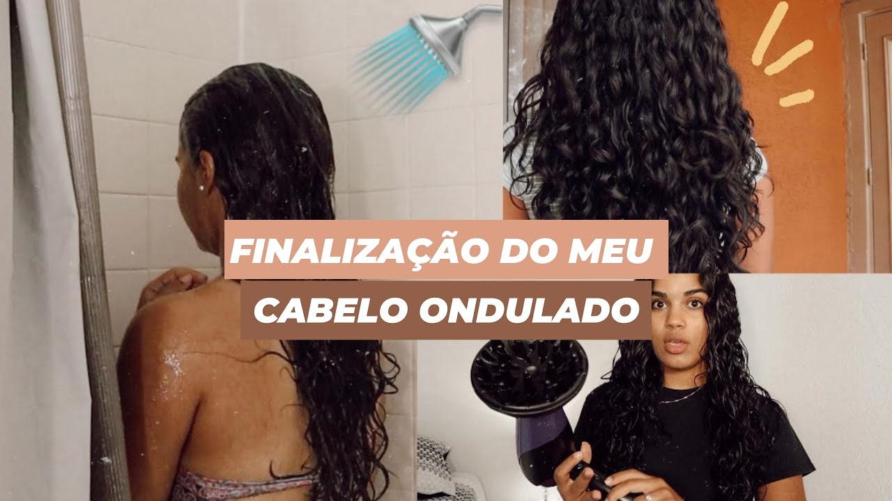 LAVEI E FINALIZEI meu cabelo ondulado pra vocês, tutorial completo, cabelo 2b 2c